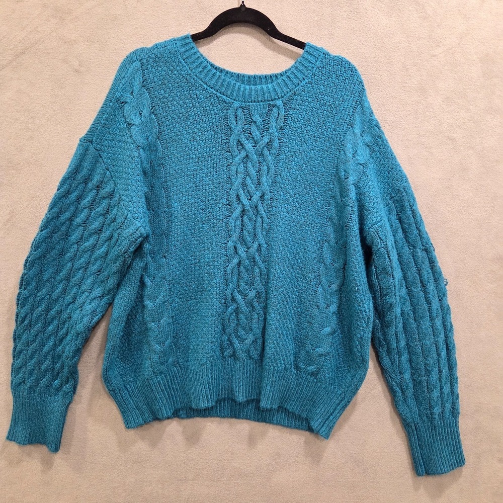 Vintage St‎ John's Bay Cable Knit Sweater Men's Size XL Crew Neck Casual Comfy